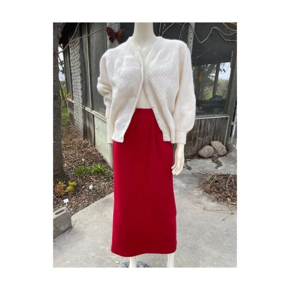 Vtg | 90s The Kettle Creek Clothing Company Red Maxi Pencil Skirt Ribbed Knit XS - Picture 4 of 10